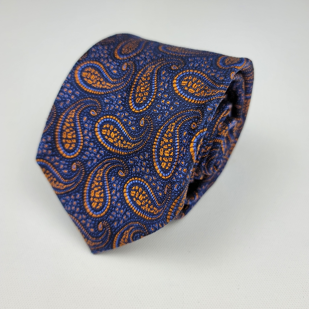 Paul Fredrick Paisley 100% Silk Long Men's tie - Picture 2 of 7